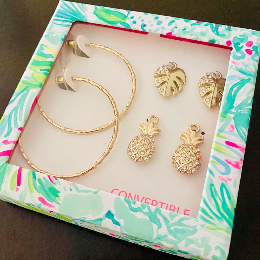 Lilly Pulitzer Convertible Hoop Earring Set.